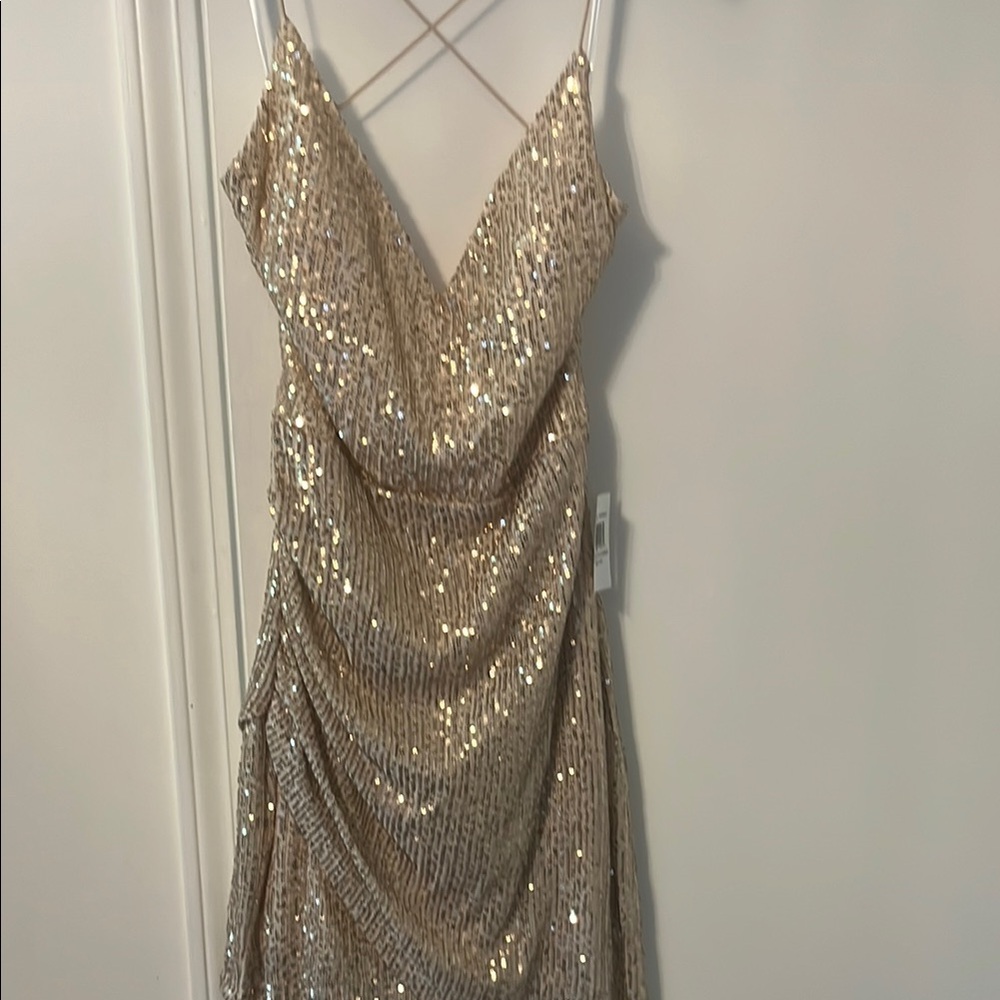 Elegant Gold Sequin Dress